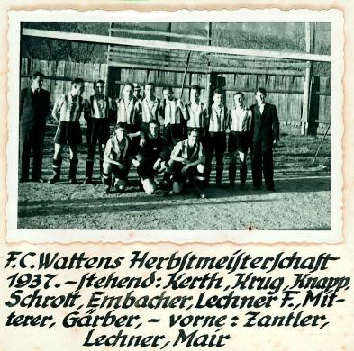 F.C. Wattens Herbstmeisterschaft 1937