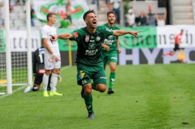 Florian Buchacher celebrates the first win of WSG Tyrol in the Austrian Bundesliga.