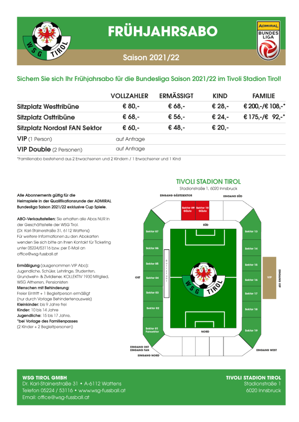 Frühjahrsabo WSG Tirol