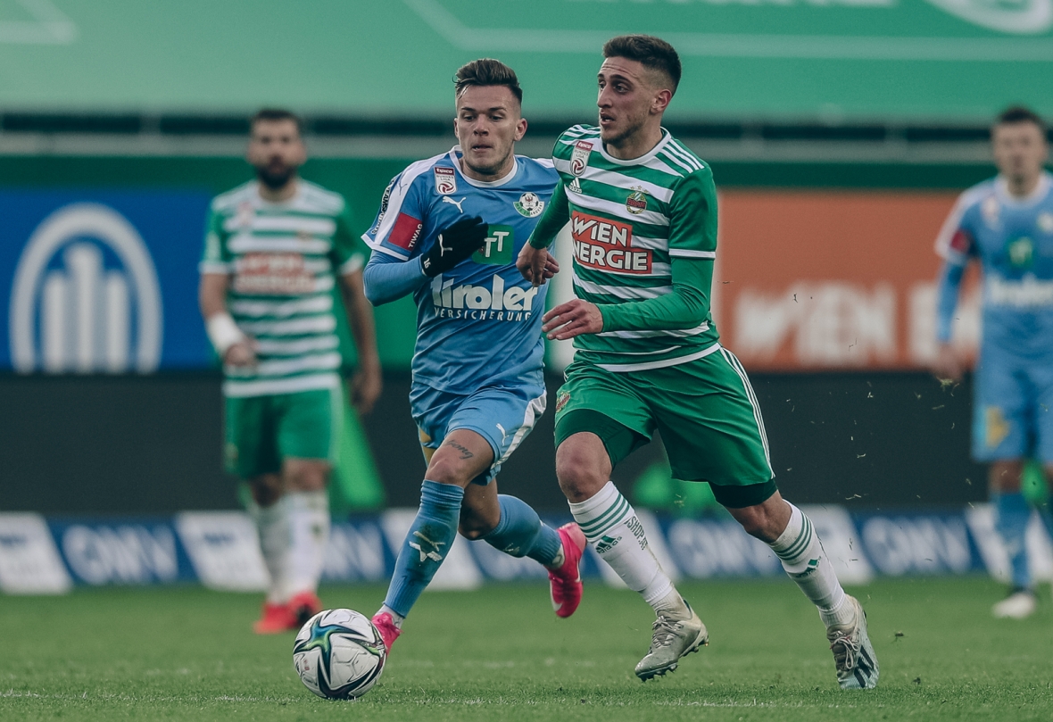 Ein Blick ins Archiv verrät: Florian Rieder (li.) stand beim 3:0-Auswärtssieg beim SK Rapid im Jahr 2020 in der Anfangsformation.