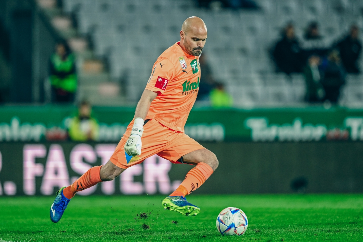 Feiert am Sonntag seinen 35. Geburtstag und führte unsere Elf beim letzten Duell mit den Riedern als Kapitän aufs Feld: WSG-Legende und jetziger Tormanntrainer Ferdinand Oswald. 